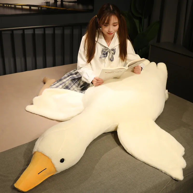 50-190cm Huge Cute Goose Plush Toys Big Duck Doll Soft Stuffed Animal Sleeping Pillow Cushion Christmas Gifts for Kids and Girls