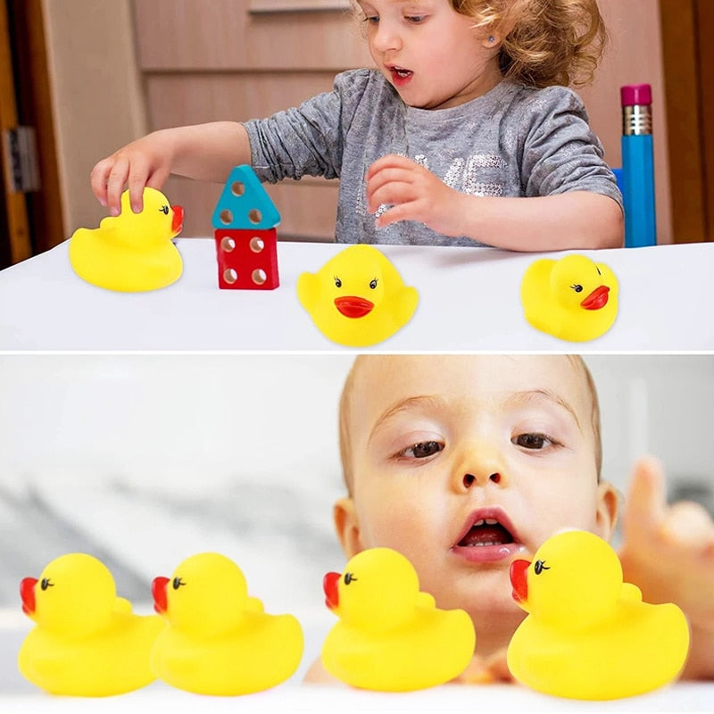 10/20pcs Squeaky Rubber Ducks Baby Bath Toys Squeeze Sound Float Ducks Shower Water Toys For Kids Boys Girls Party Toys Gifts