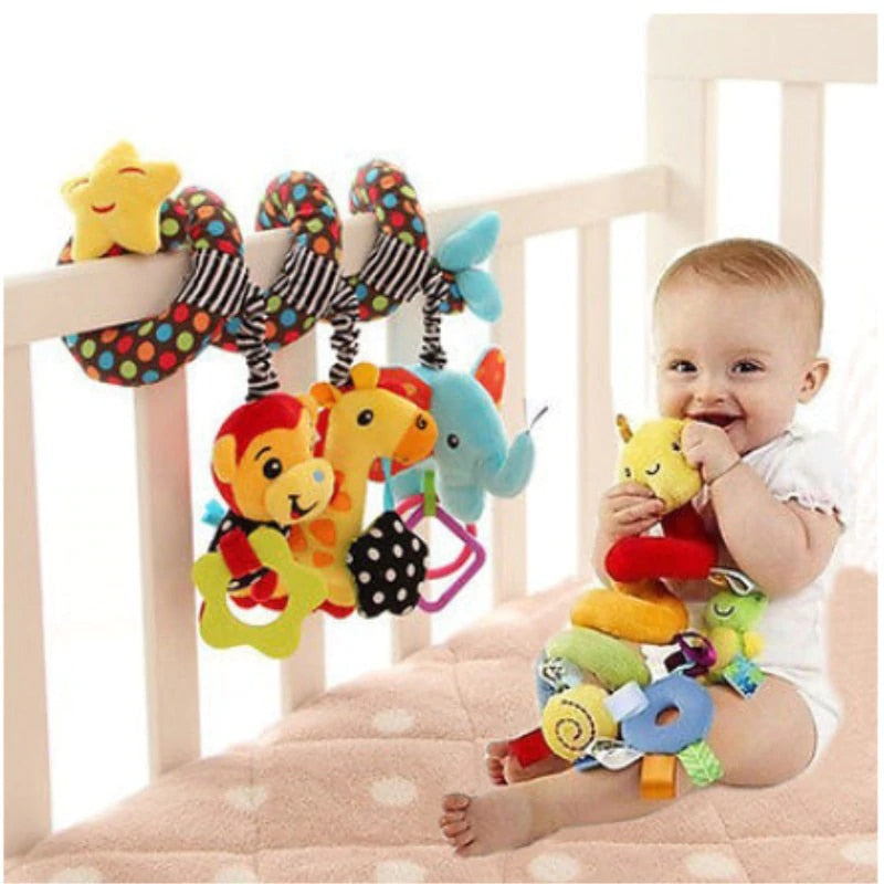 Baby Kid Cute Activity Spiral Crib Stroller Car Seat Travel Hanging Toys Baby Rattles Toy Colorful